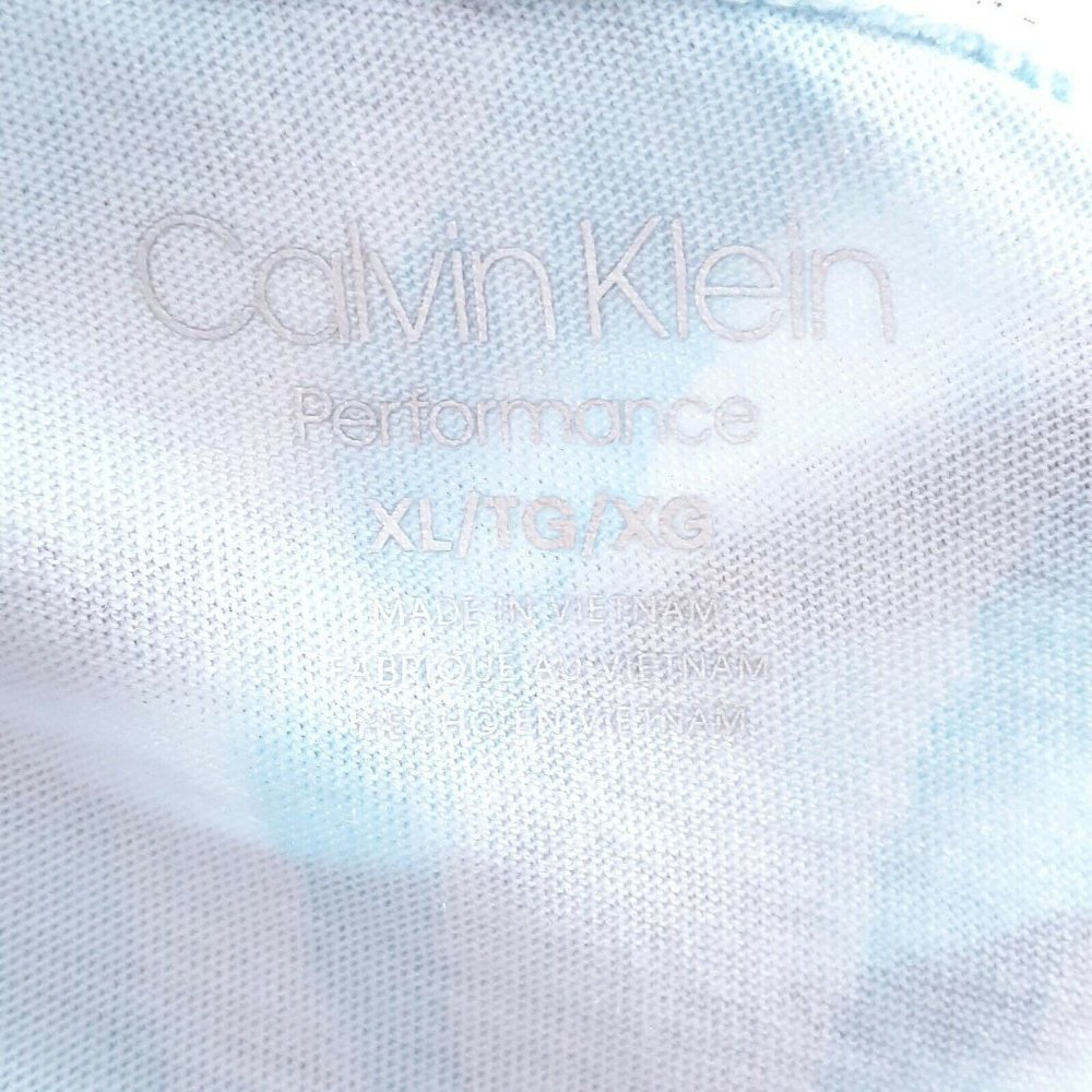 Calvin Klein Performance Tee XL Cropped Top Blue Animal Print 10A - Picture 5 of 6